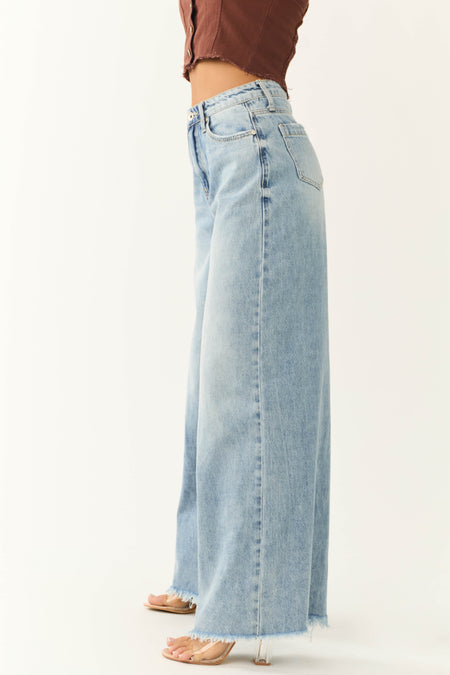 Special A Medium Wash Wide Leg Jeans