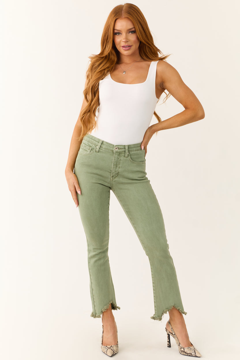 Special A Sage Tummy Control Kick Flare Crop Jeans