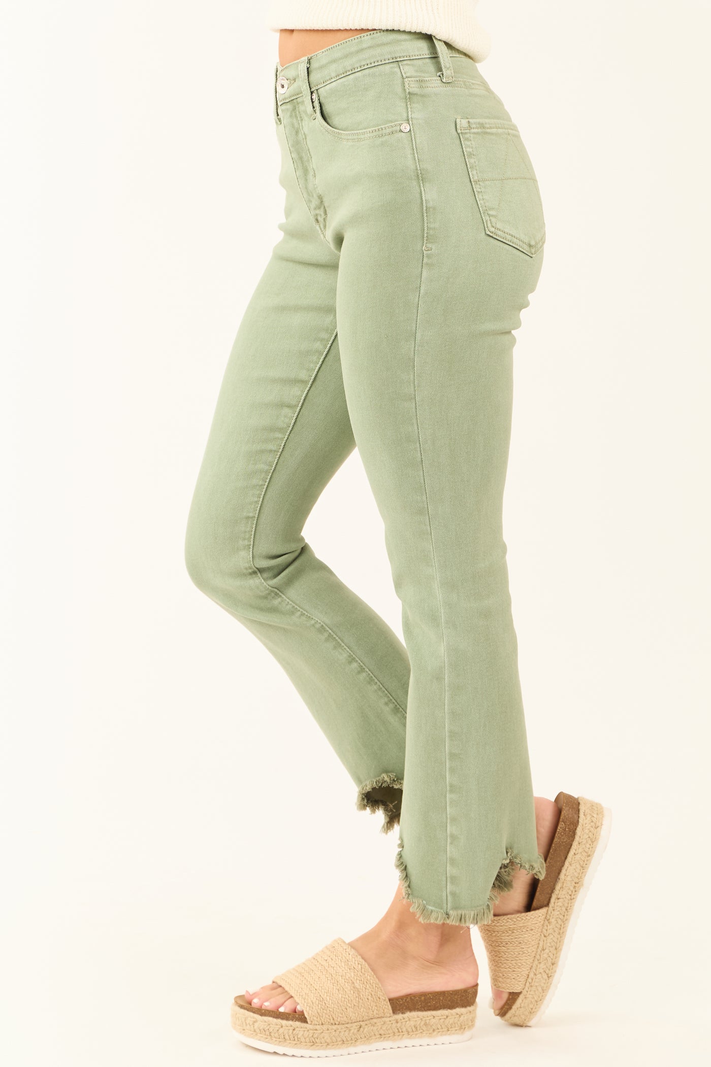 Special A Sage Tummy Control Kick Flare Crop Jeans