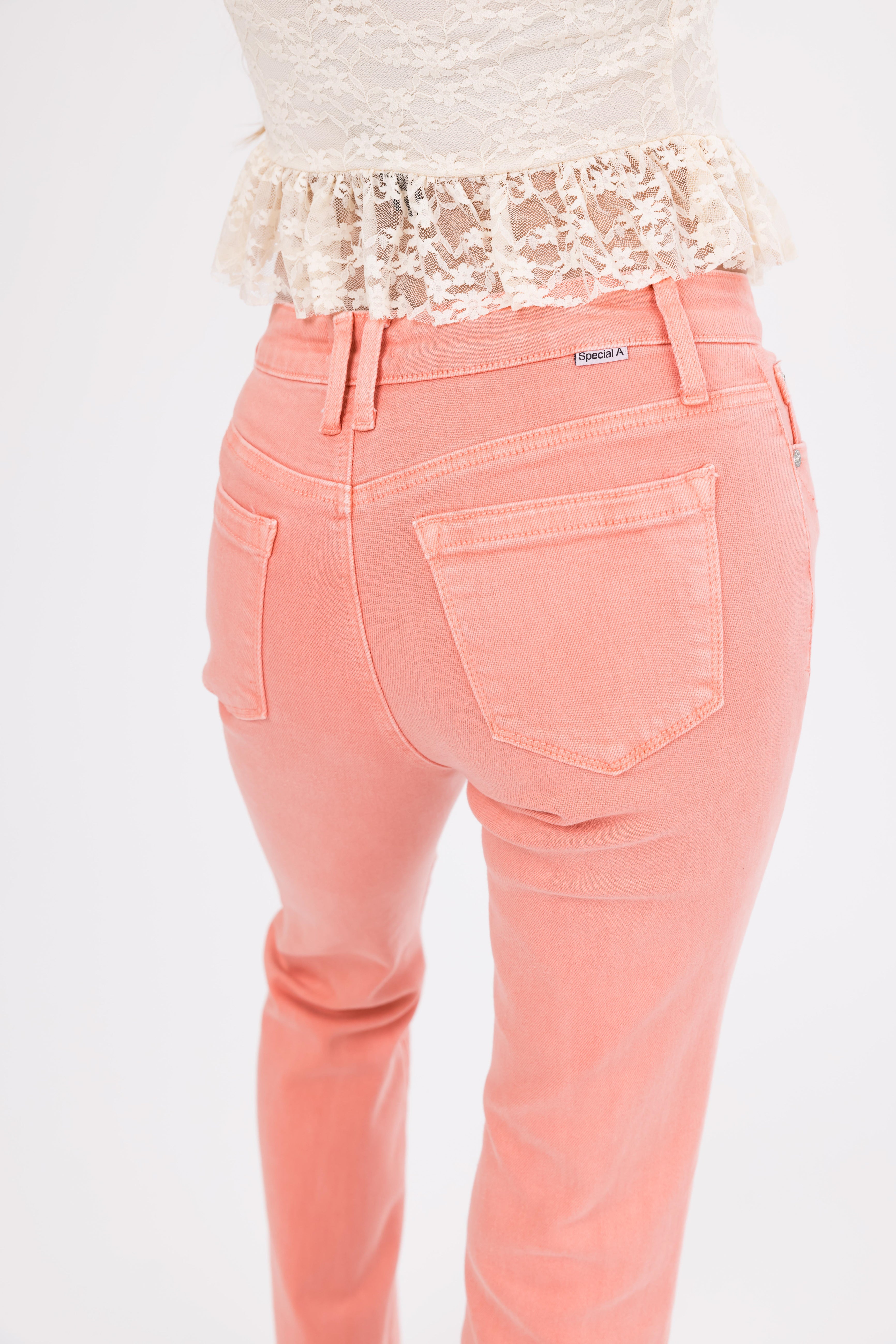 Special A Salmon Slim Bootcut Jeans