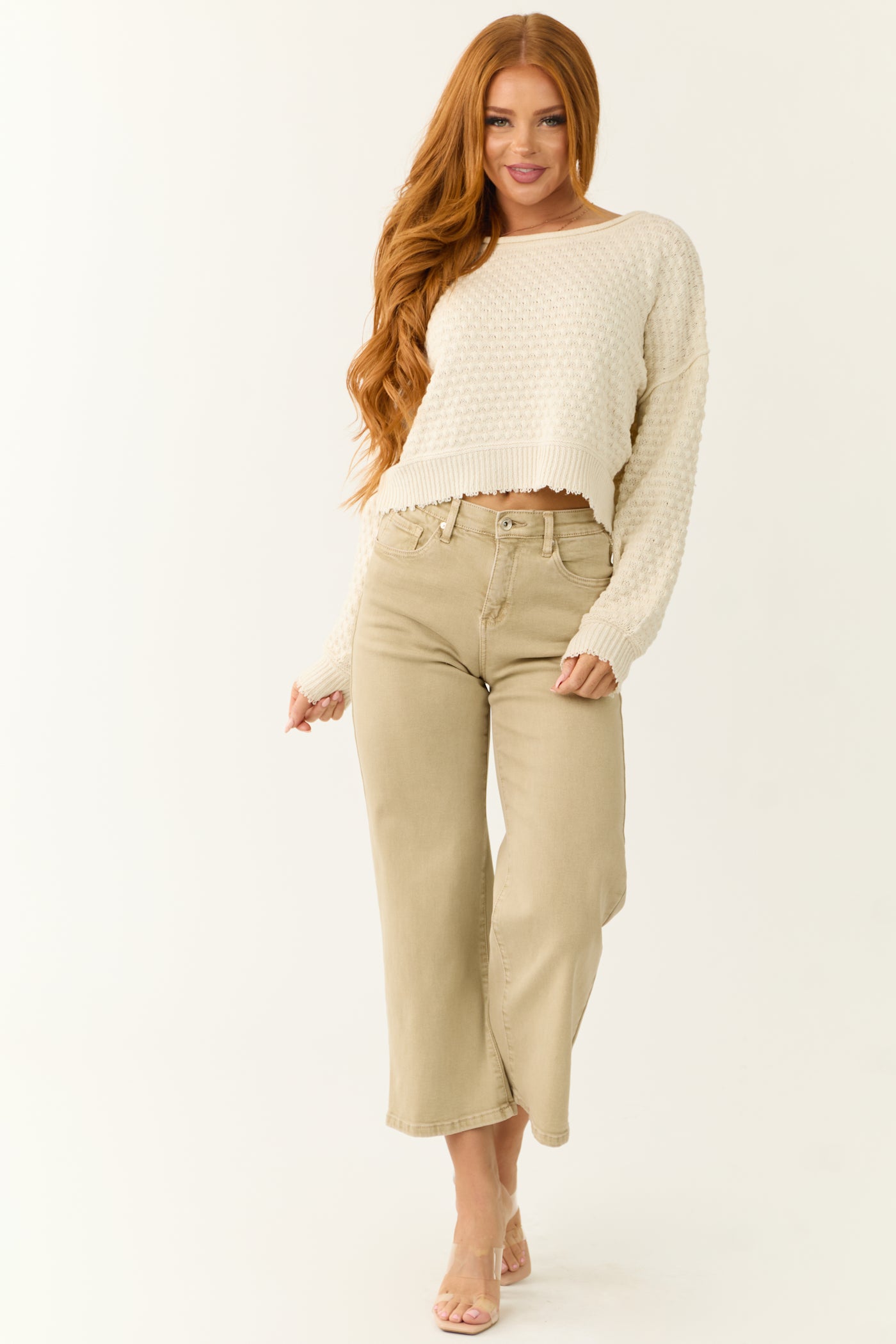 Special A Sand Tummy Control Wide Leg Jeans