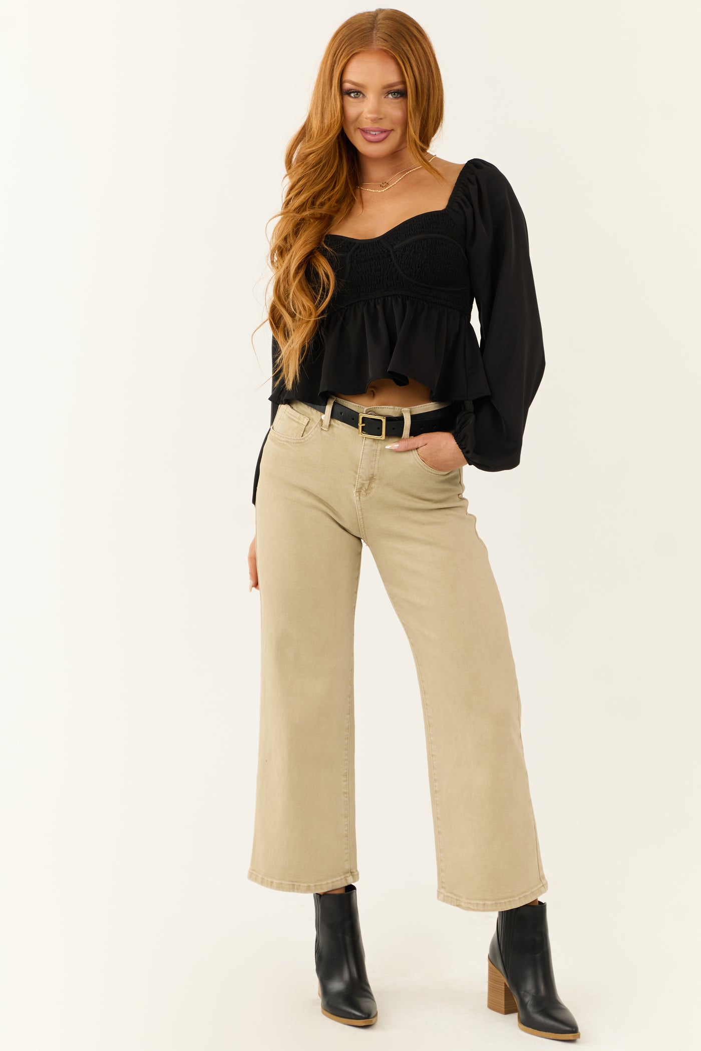 Special A Sand Tummy Control Wide Leg Jeans