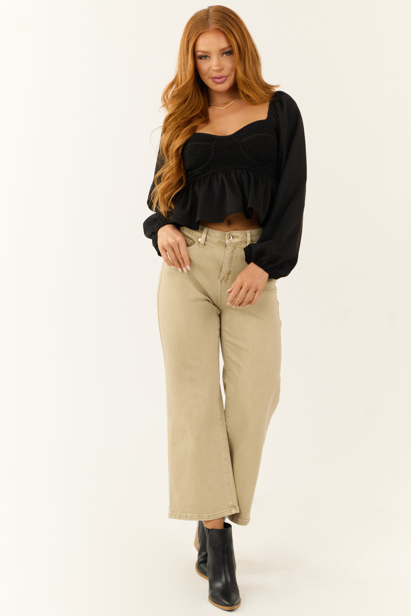 Special A Sand Tummy Control Wide Leg Jeans