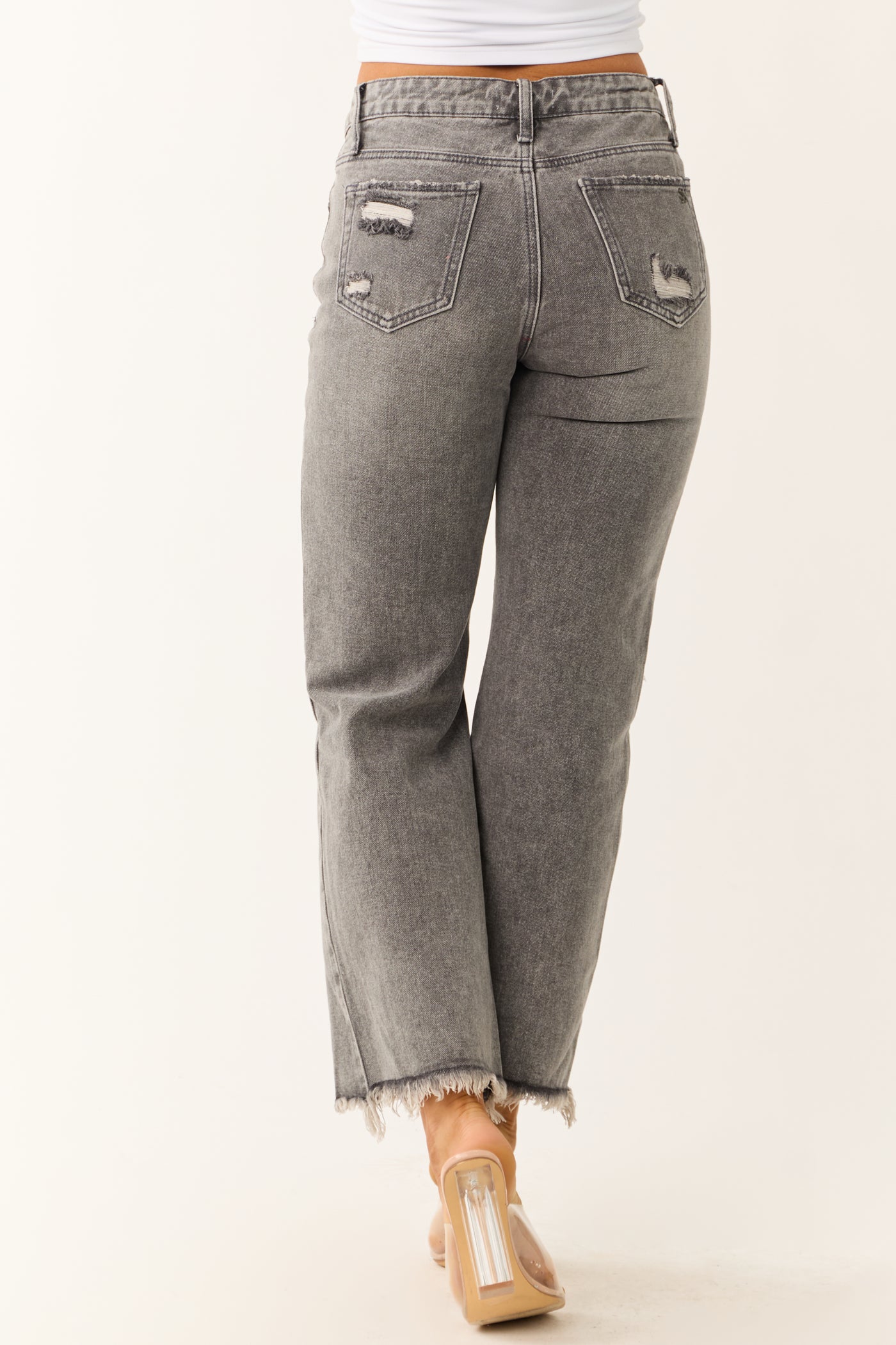 Special A Steel Distressed High Rise Mom Jeans