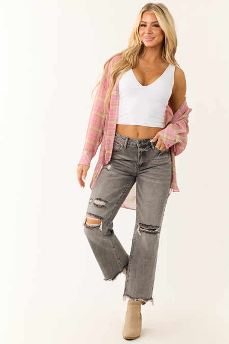 Special A Steel Distressed High Rise Mom Jeans