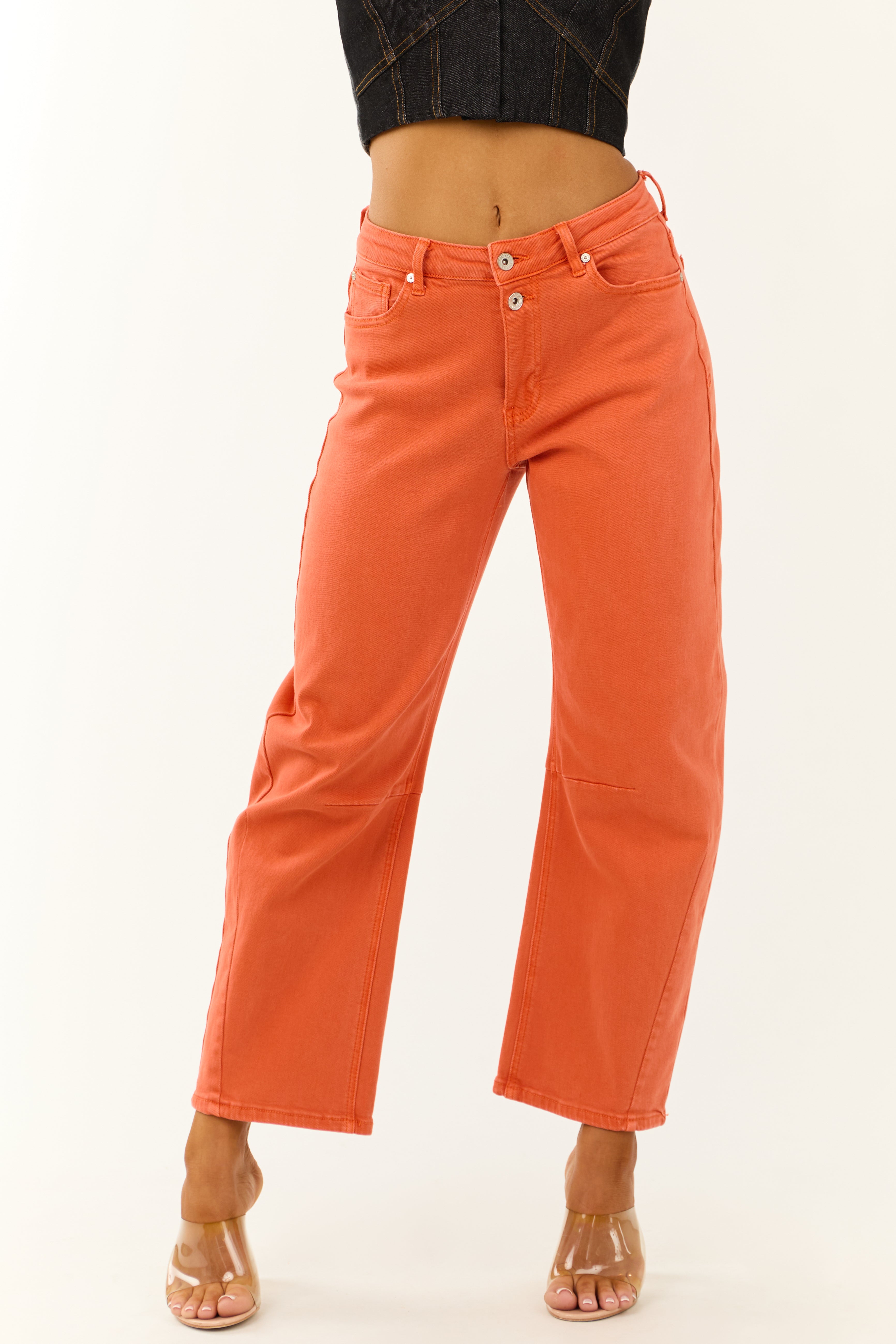 Special A Terracotta Wide Leg Barrel Jeans