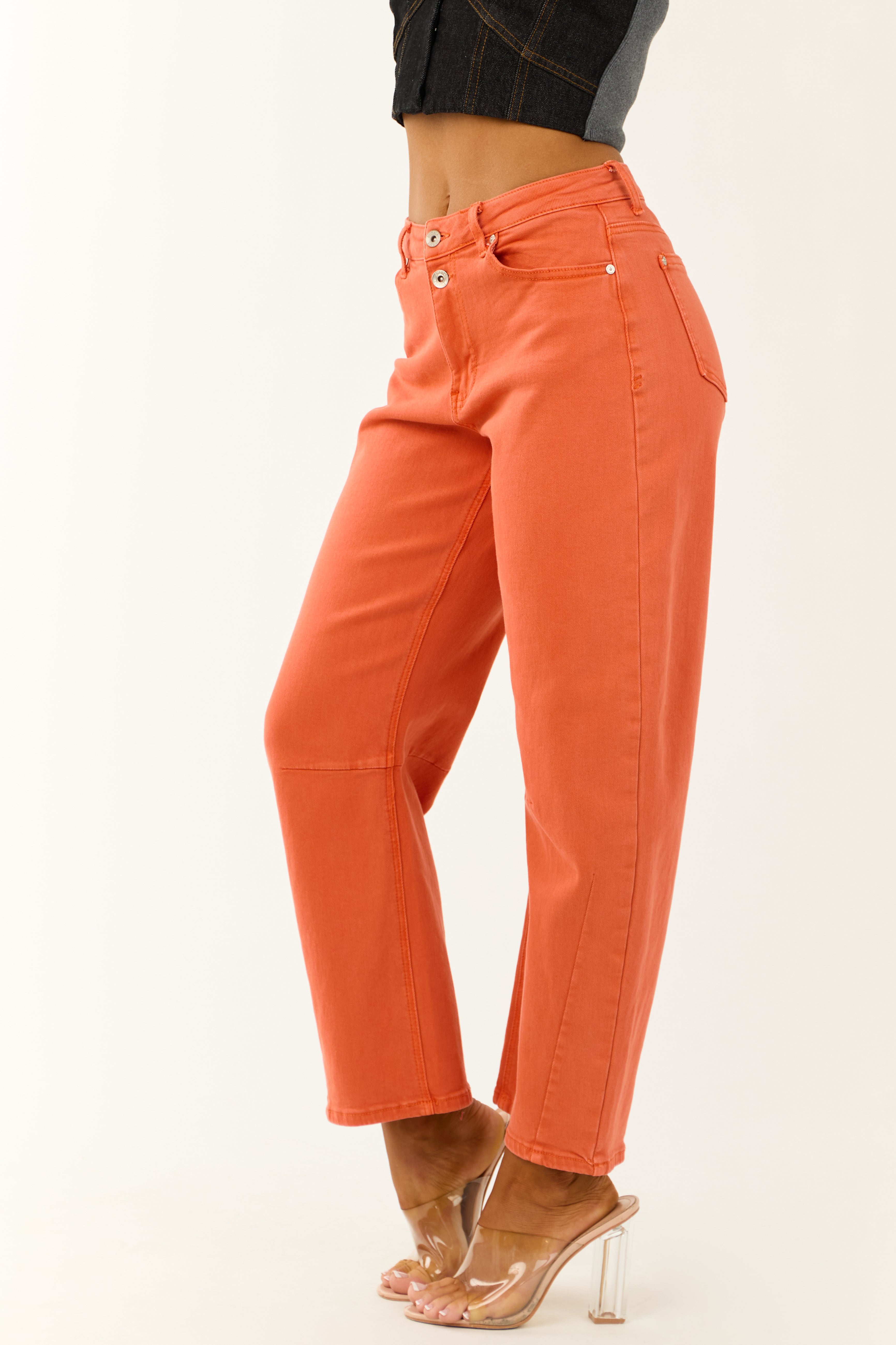 Special A Terracotta Wide Leg Barrel Jeans