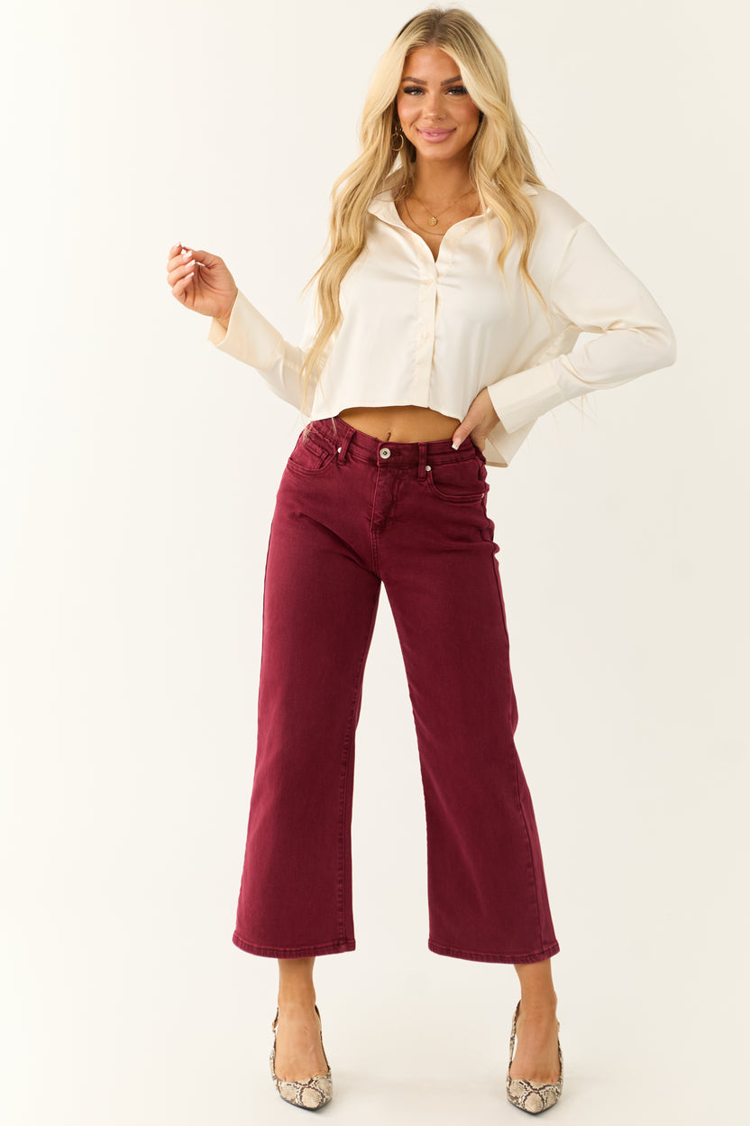 Special A Wine Tummy Control Wide Leg Jeans