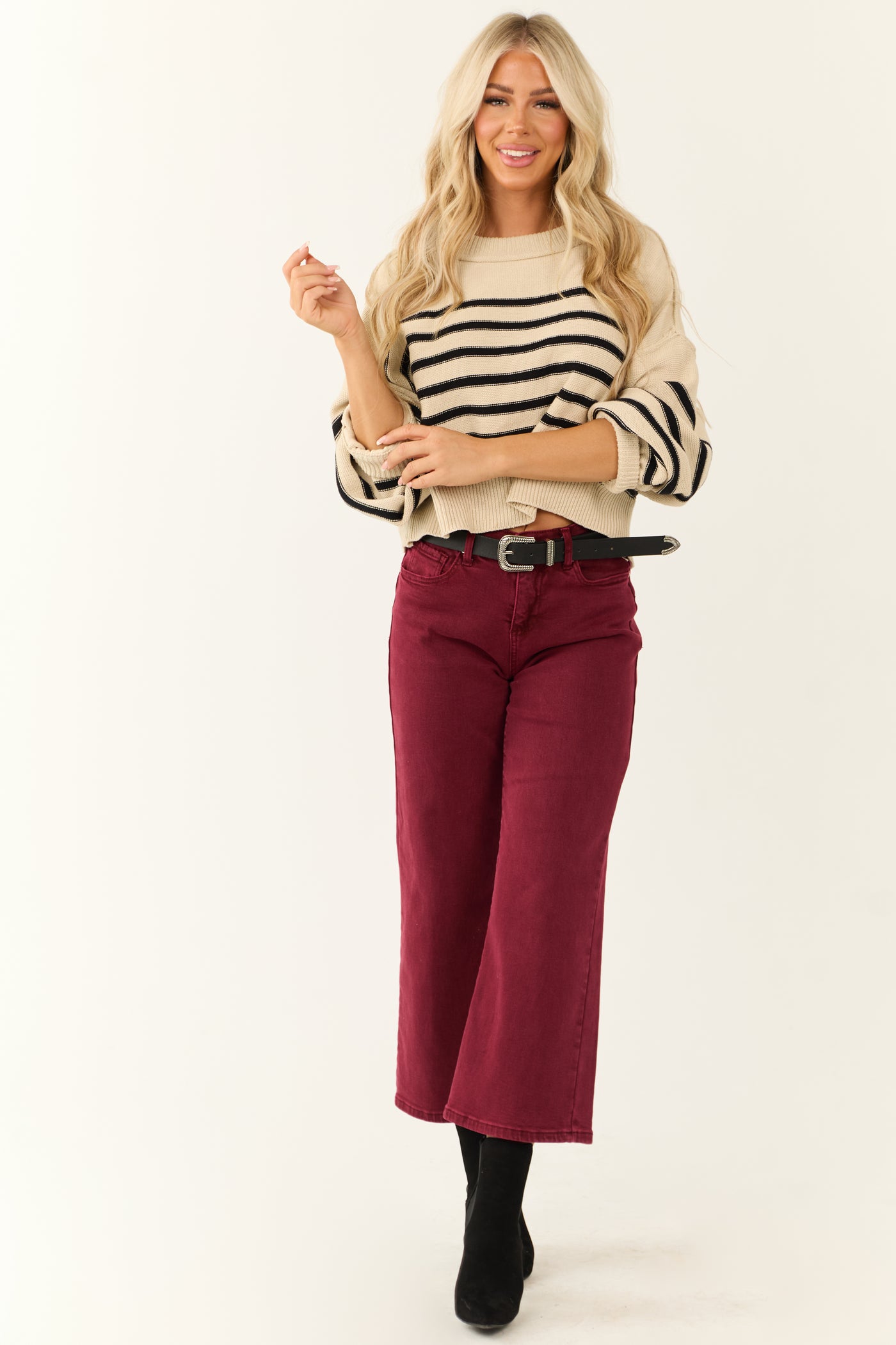 Special A Wine Tummy Control Wide Leg Jeans