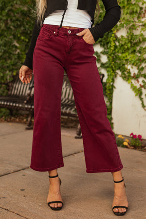 Special A Wine Tummy Control Wide Leg Jeans