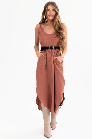 Spice Sleeveless Woven Midi Dress