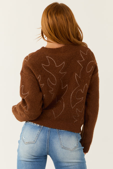 Spice Western Stitch Long Sleeve Sweater