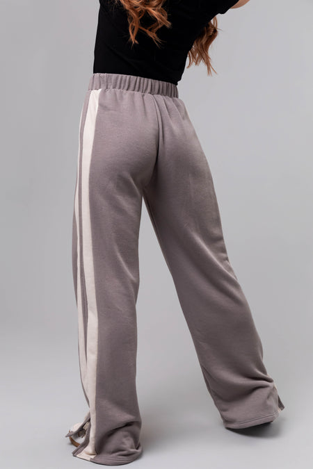 Steel Side Stripe Wide Leg Drawstring Pants