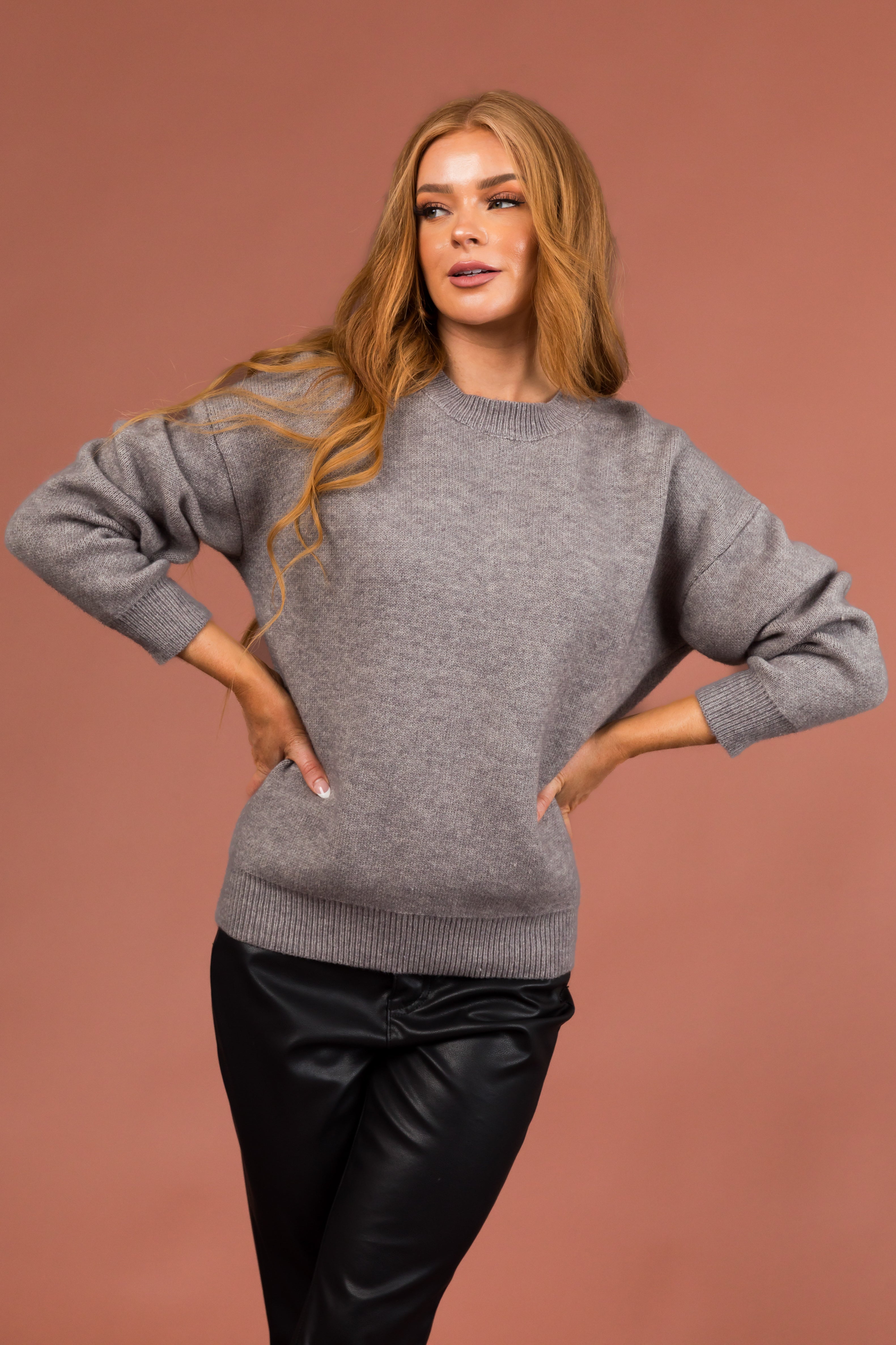 Thick crew neck on sale sweater