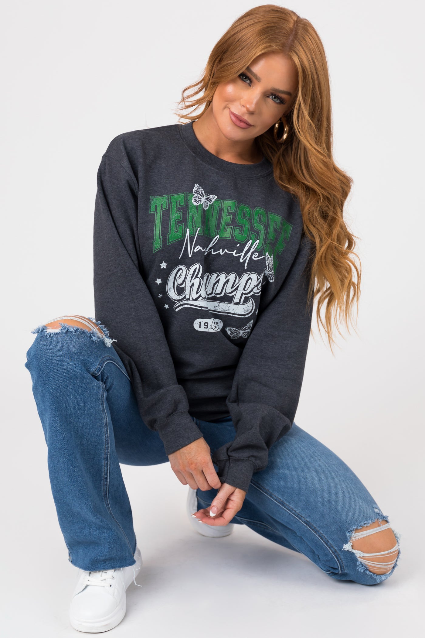 Stormy Grey 'Tennessee' Long Sleeve Sweatshirt