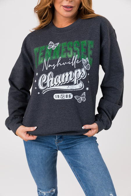 Stormy Grey 'Tennessee' Long Sleeve Sweatshirt