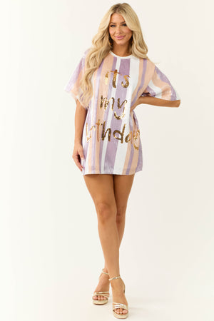 Tea Rose 'It's My Birthday' Sequin Tunic Dress