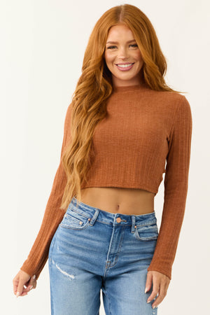 Terracotta Criss Cross Cut Out Back Crop Top