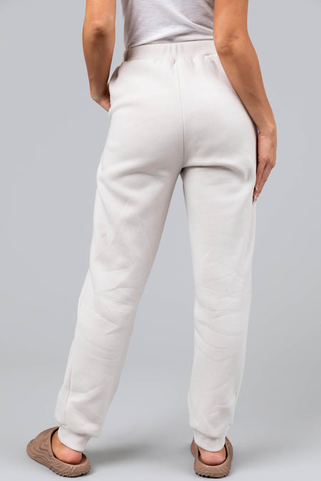 Vanilla Elastic Fleece Joggers