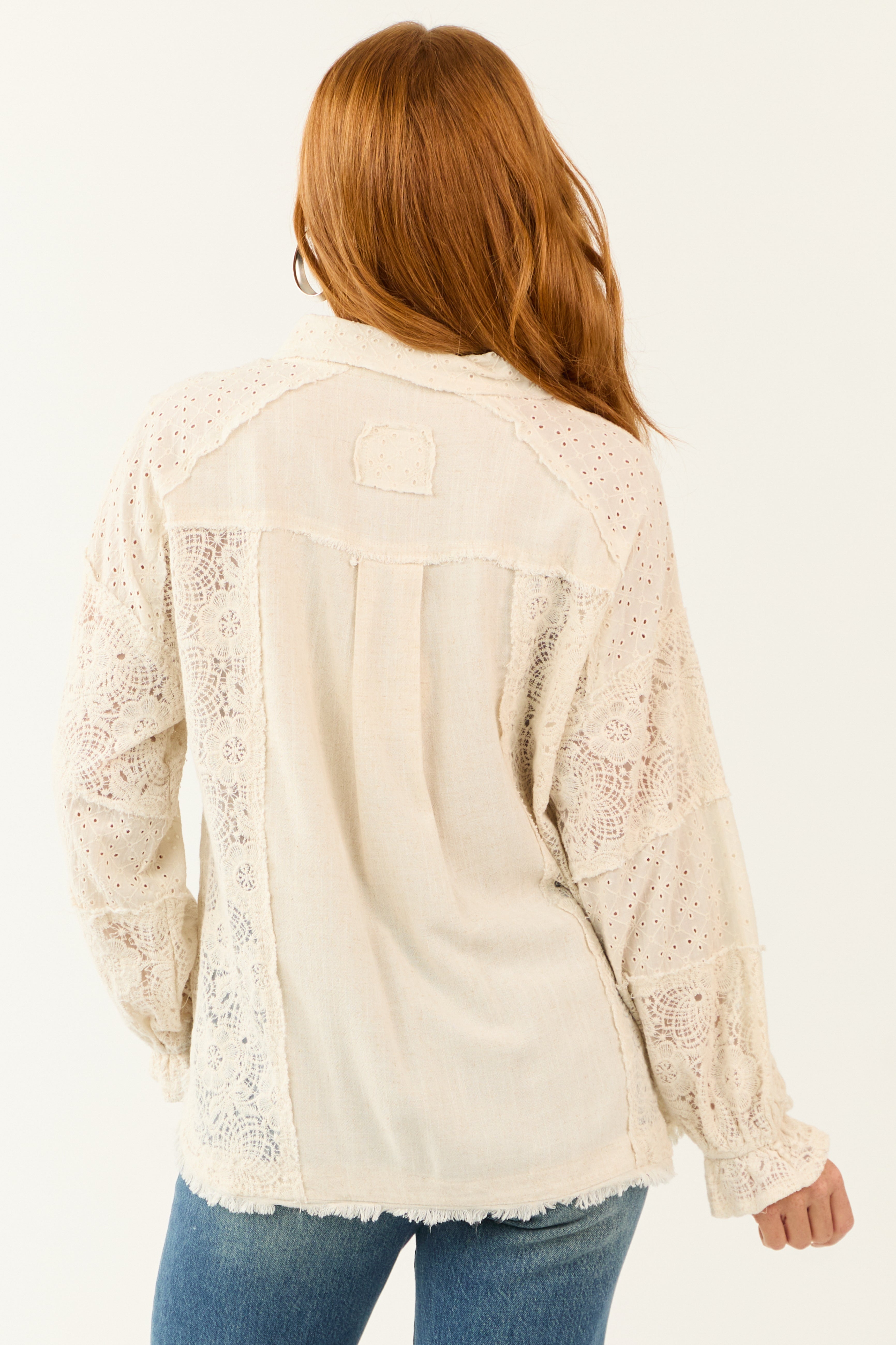 Vanilla Linen Button Down Long Sleeve Shacket