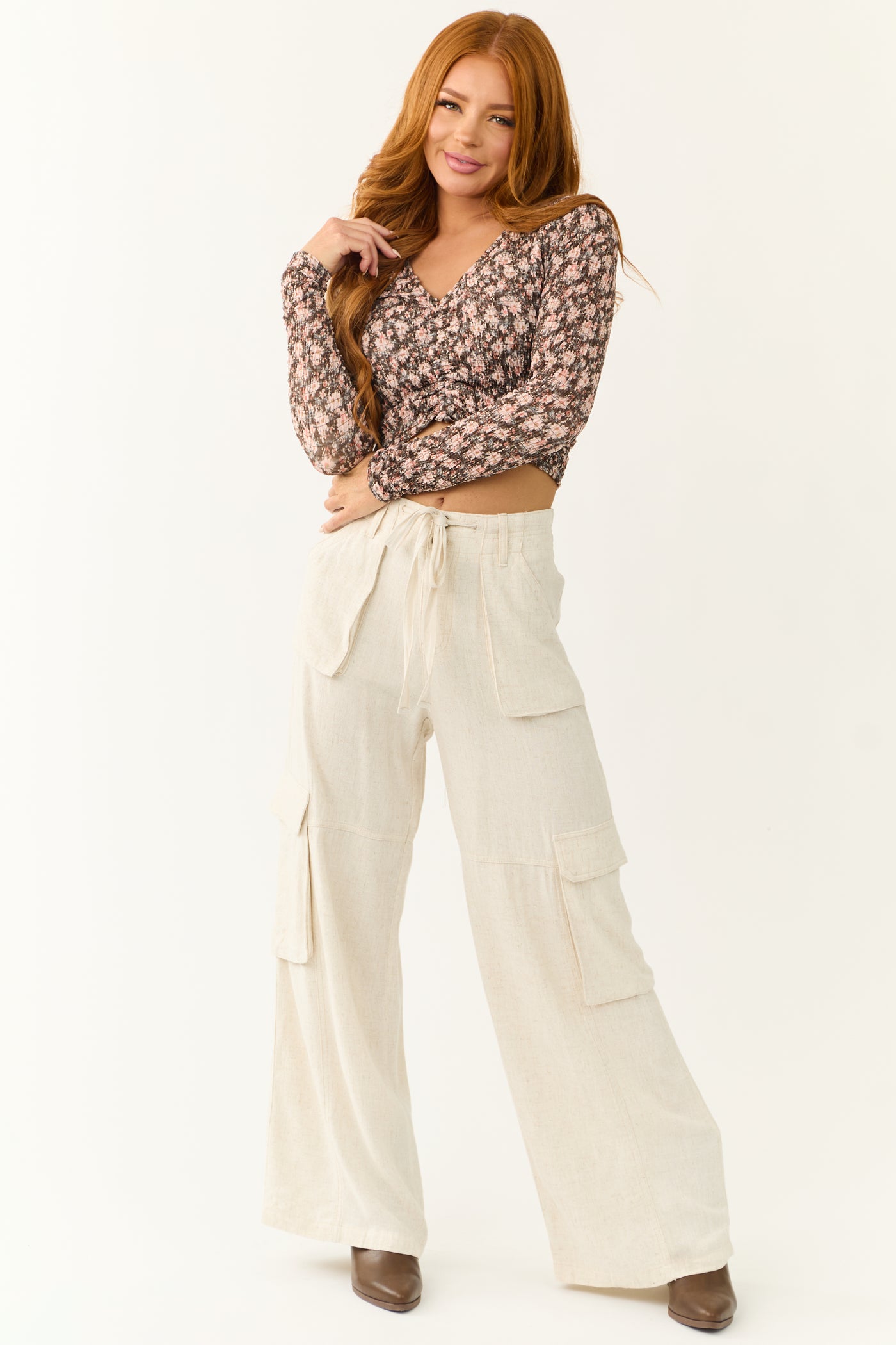 Vanilla Relaxed Fit Wide Leg Cargo Pants