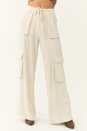 Vanilla Relaxed Fit Wide Leg Cargo Pants