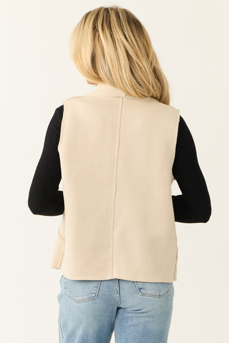 Vanilla Suede Vest with Fleece Lining