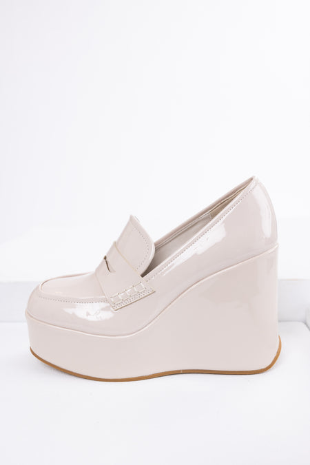 Vanilla Platform Wedge Penny Loafers