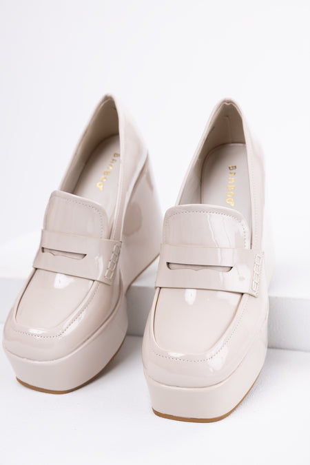 Vanilla Platform Wedge Penny Loafers