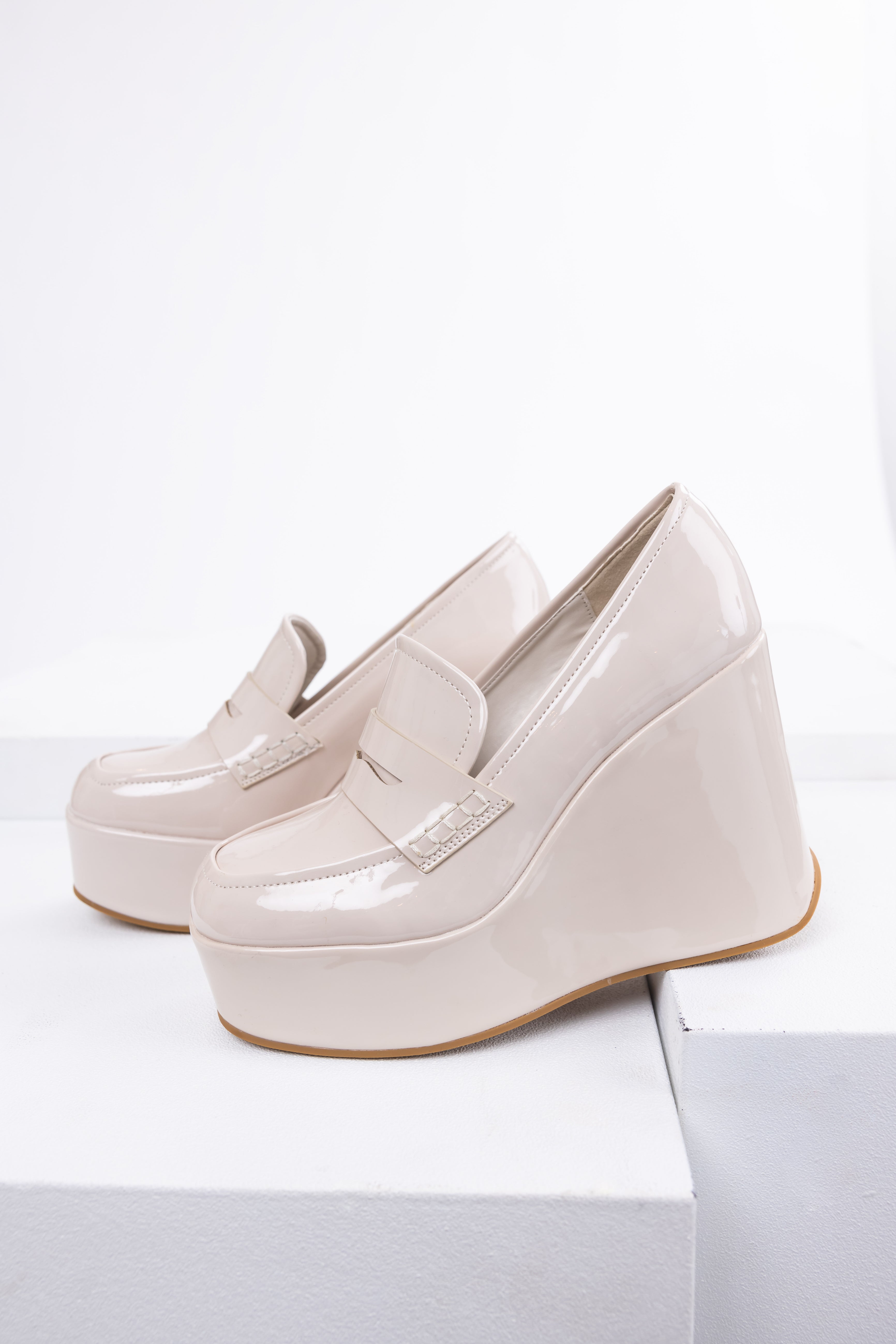 Vanilla Platform Wedge Penny Loafers