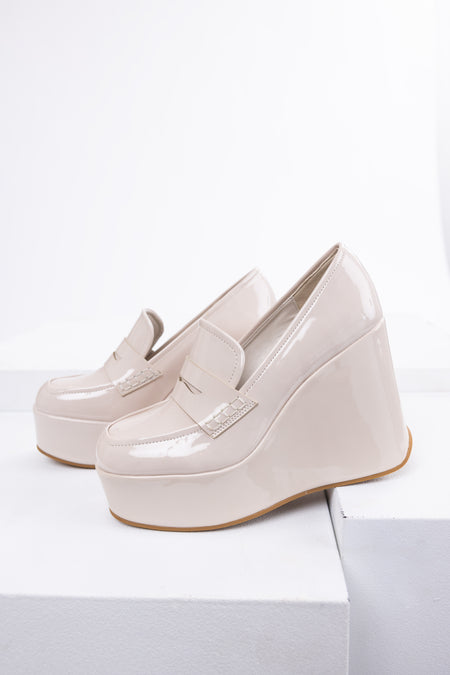 Vanilla Platform Wedge Penny Loafers