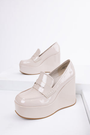 Vanilla Platform Wedge Penny Loafers