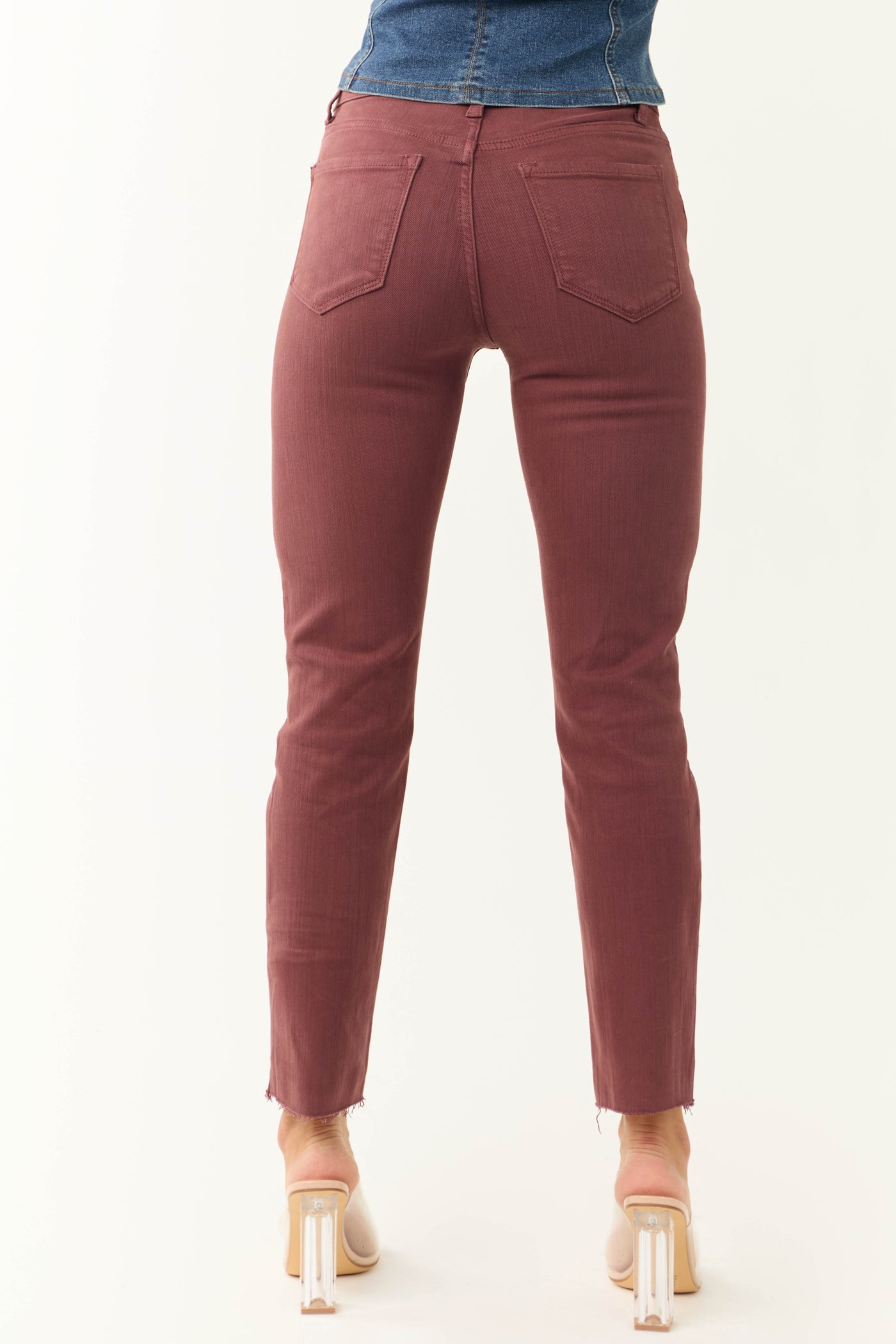 Vervet Berry High Rise Straight Leg Jeans