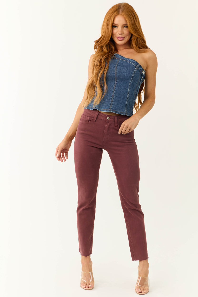 Vervet Berry High Rise Straight Leg Jeans