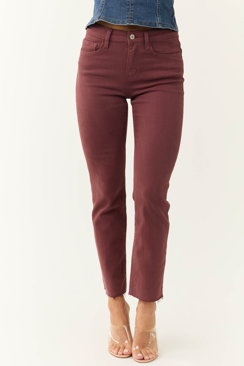 Vervet Berry High Rise Straight Leg Jeans