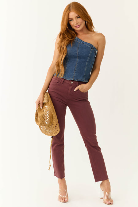 Vervet Berry High Rise Straight Leg Jeans