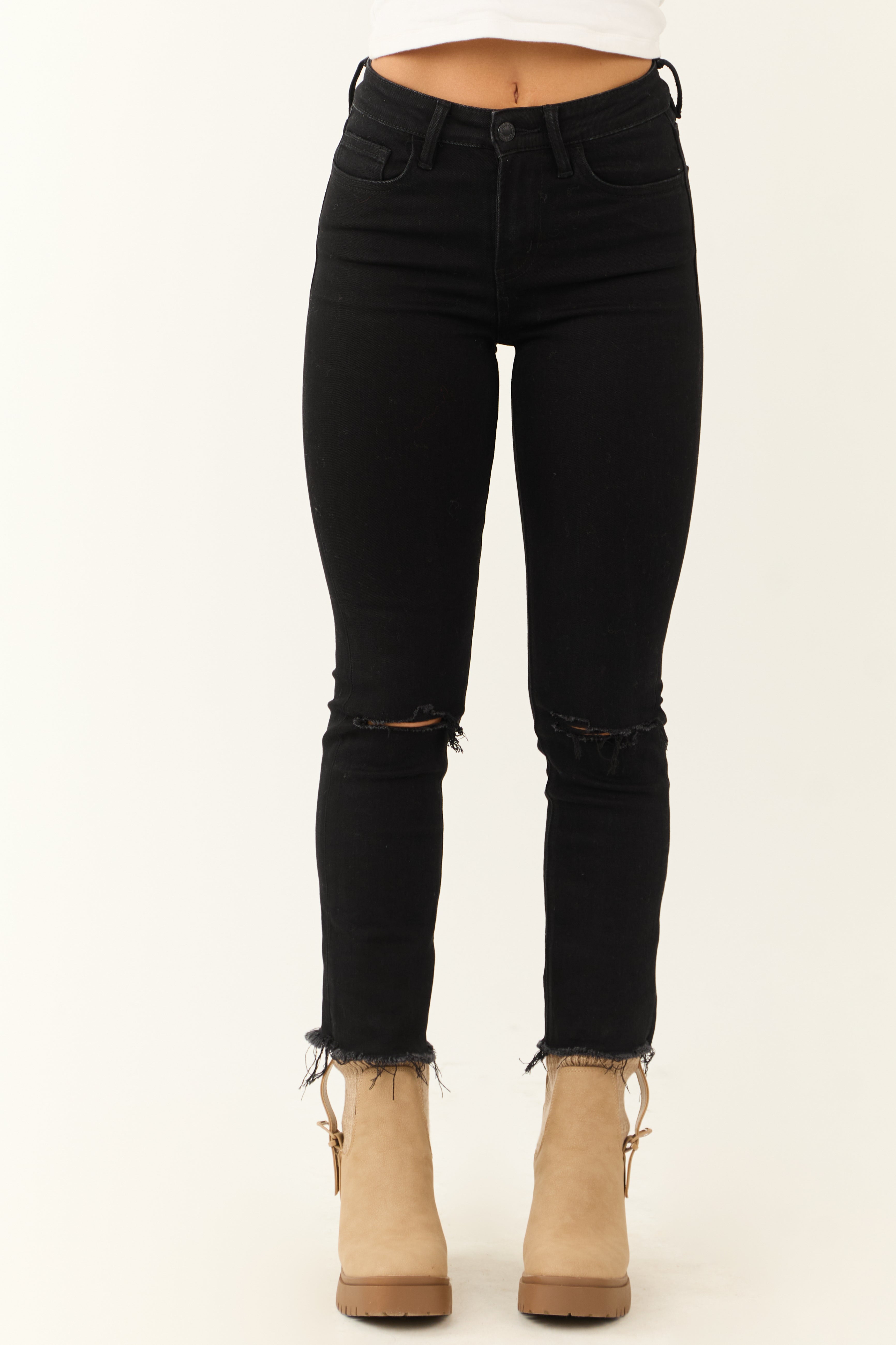 Vervet Black High Rise Slim Straight Jeans