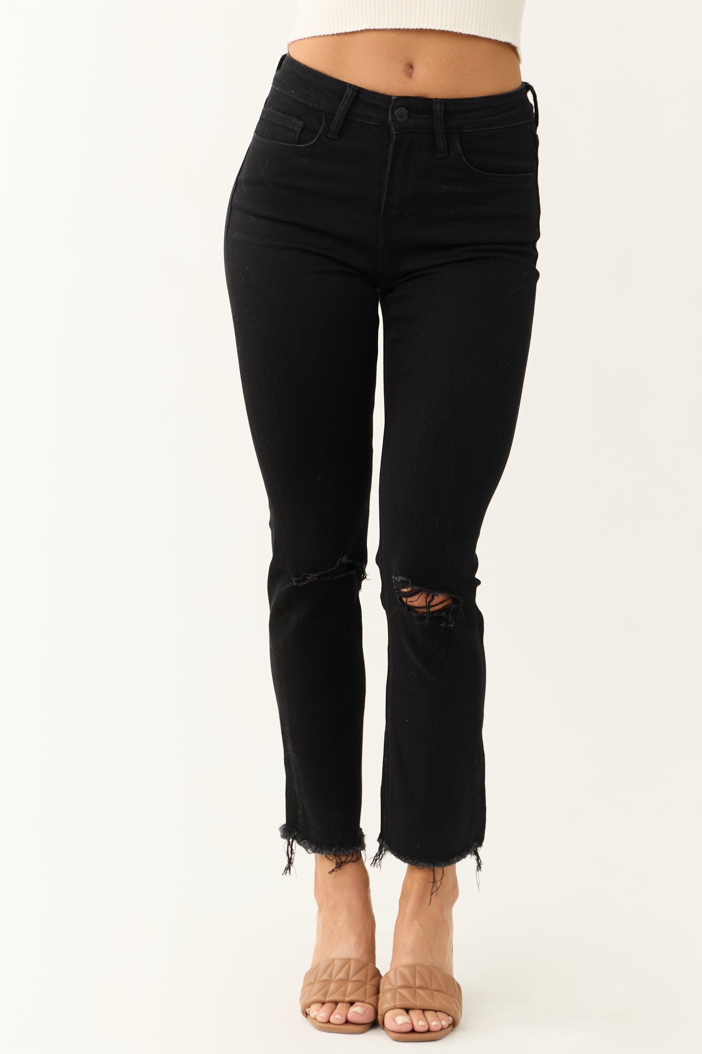 Vervet Black High Rise Slim Straight Jeans