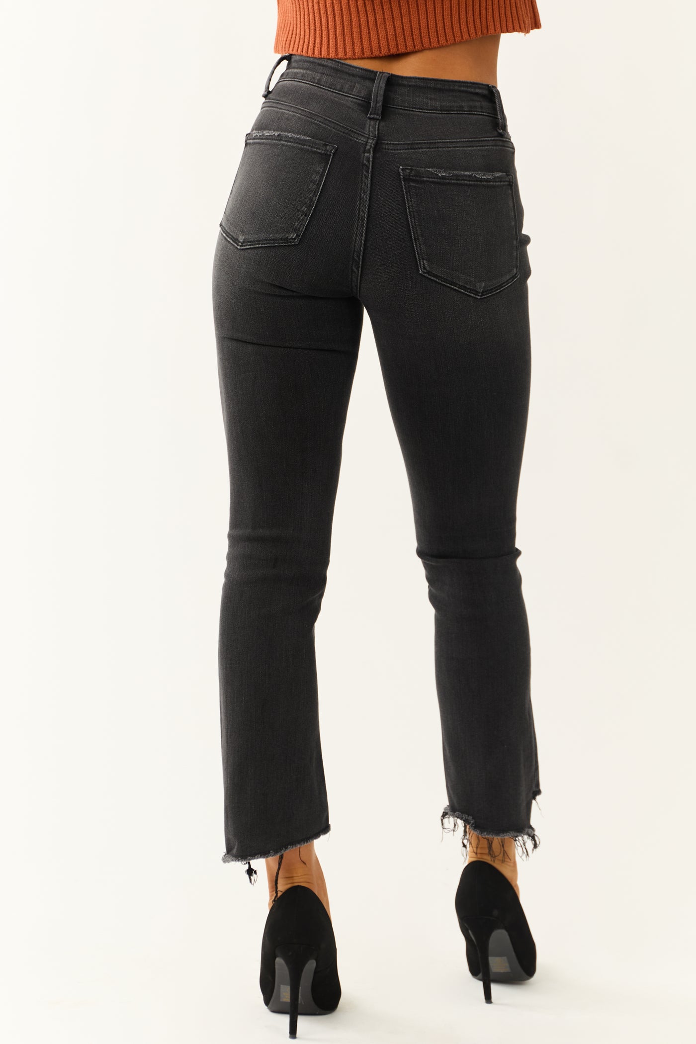 Vervet Black Washed High Rise Skinny Straight Jeans