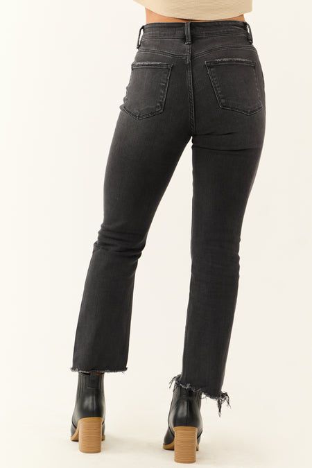 Vervet Black Washed High Rise Skinny Straight Jeans