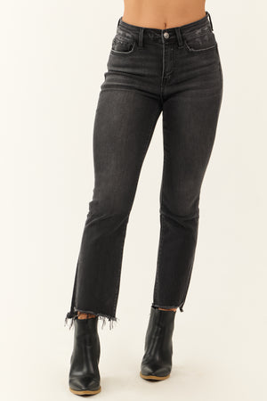 Vervet Black Washed High Rise Skinny Straight Jeans