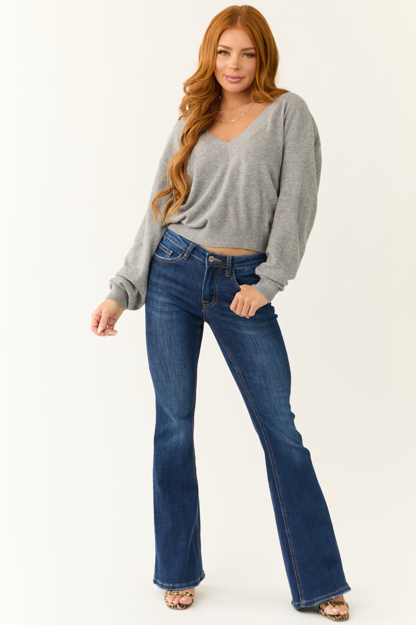 Vervet Dark Wash Mid Rise Flare Jeans