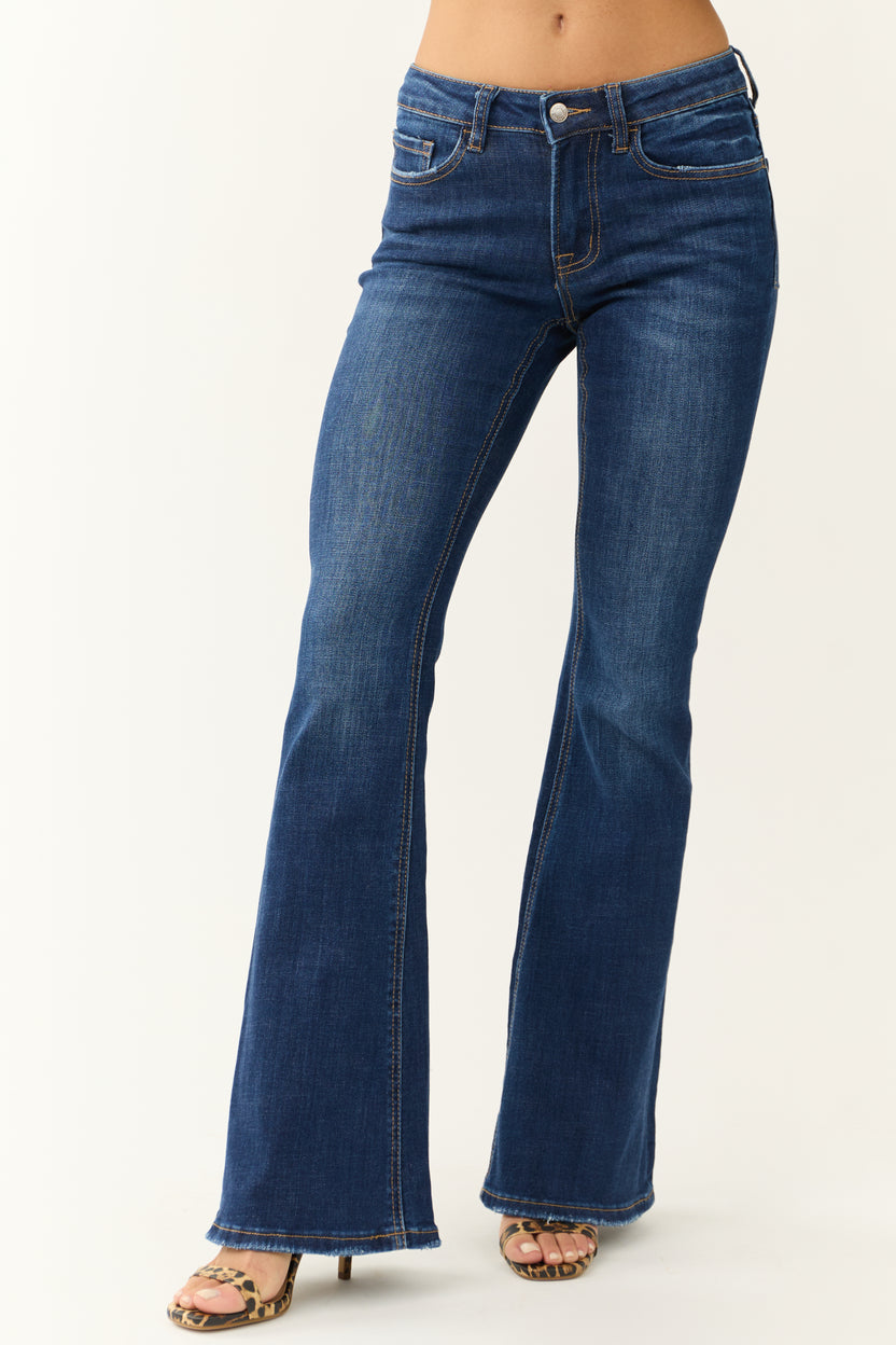 Vervet Dark Wash Mid Rise Flare Jeans