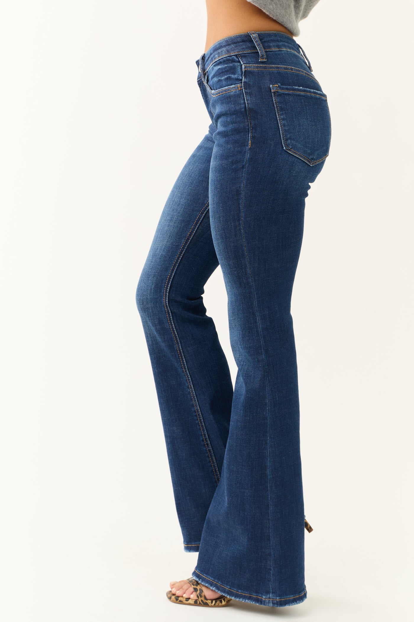 Vervet Dark Wash Mid Rise Flare Jeans