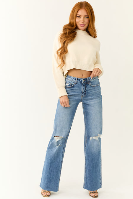 Vervet High Rise Medium Wash Wide Leg Jeans