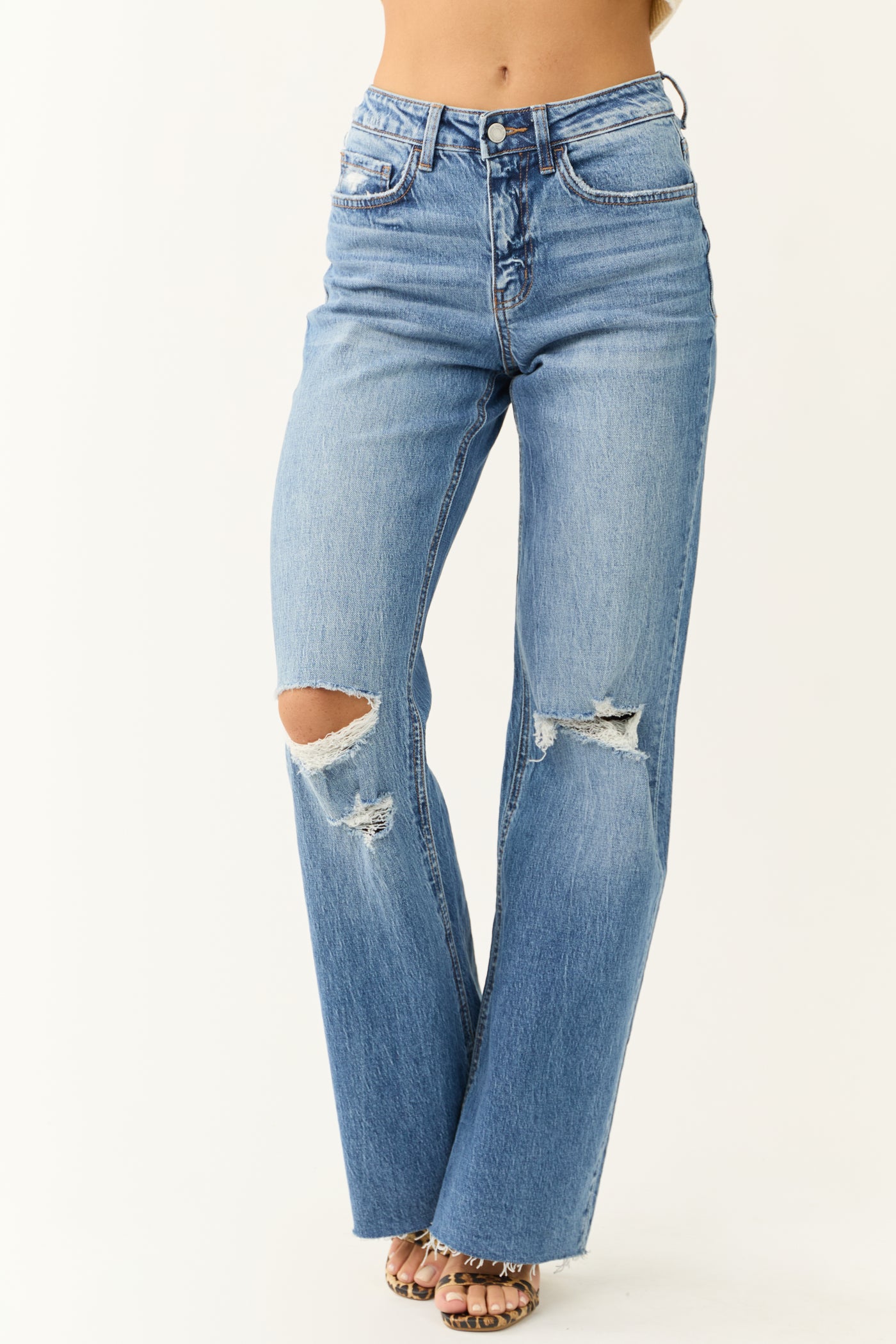 Vervet High Rise Medium Wash Wide Leg Jeans