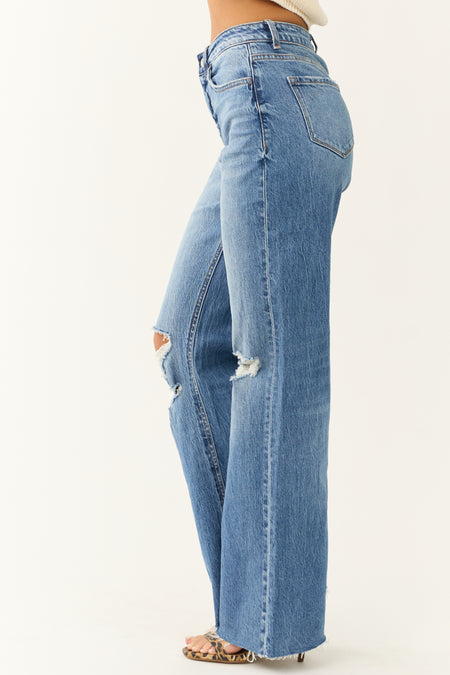 Vervet High Rise Medium Wash Wide Leg Jeans