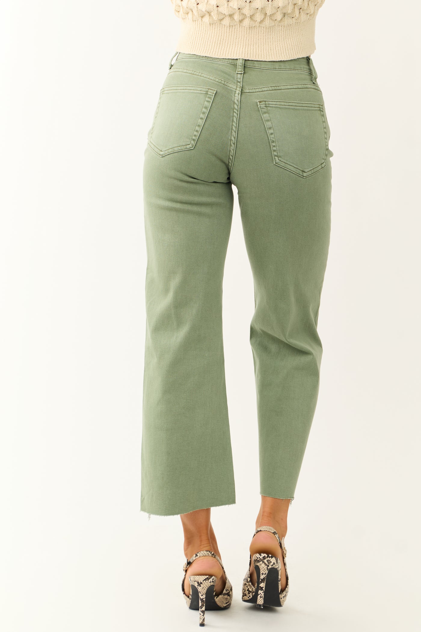 Vervet Juniper High Rise Wide Leg Cropped Jeans