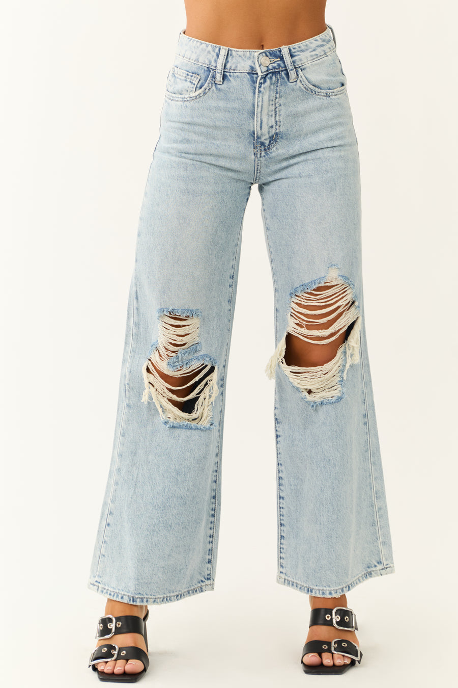 Vervet Light Wash High Rise Wide Leg Jeans