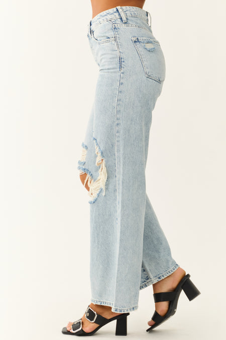 Vervet Light Wash High Rise Wide Leg Jeans